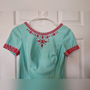 Lilly Pulitzer Nora Beaded Sheath Dress Size 0